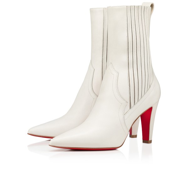 Christian Louboutin Santigag Leather Ankle Boots 85 in White